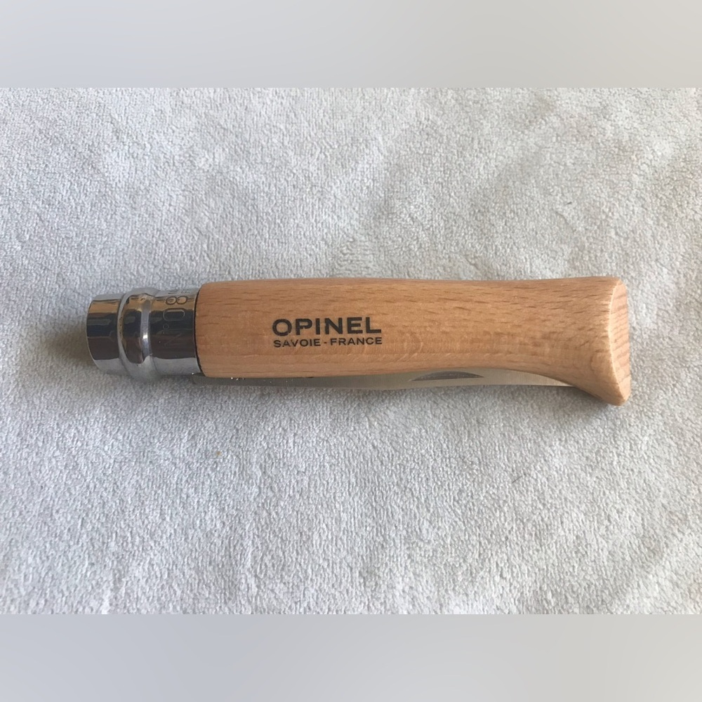 Opinel Classic Folding Kitchen Utility Knife with Natural Beechwood Handle
